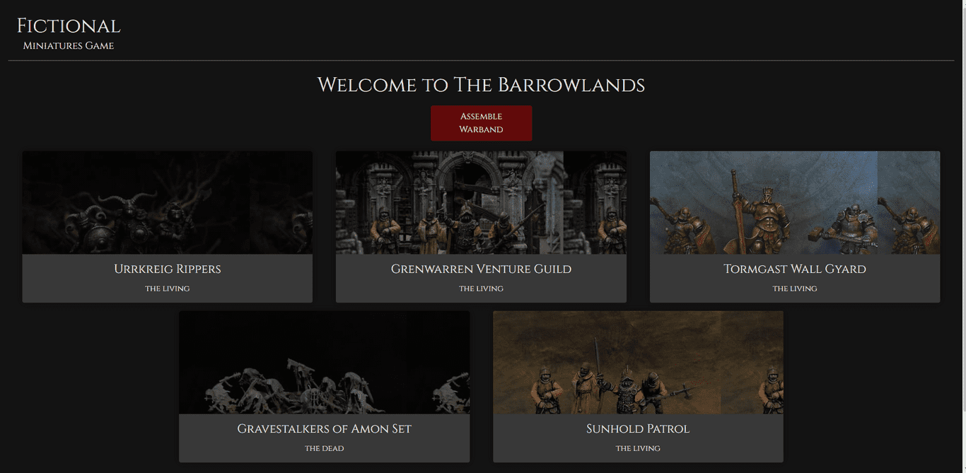 Fictional Warband Creator (Solo Project)